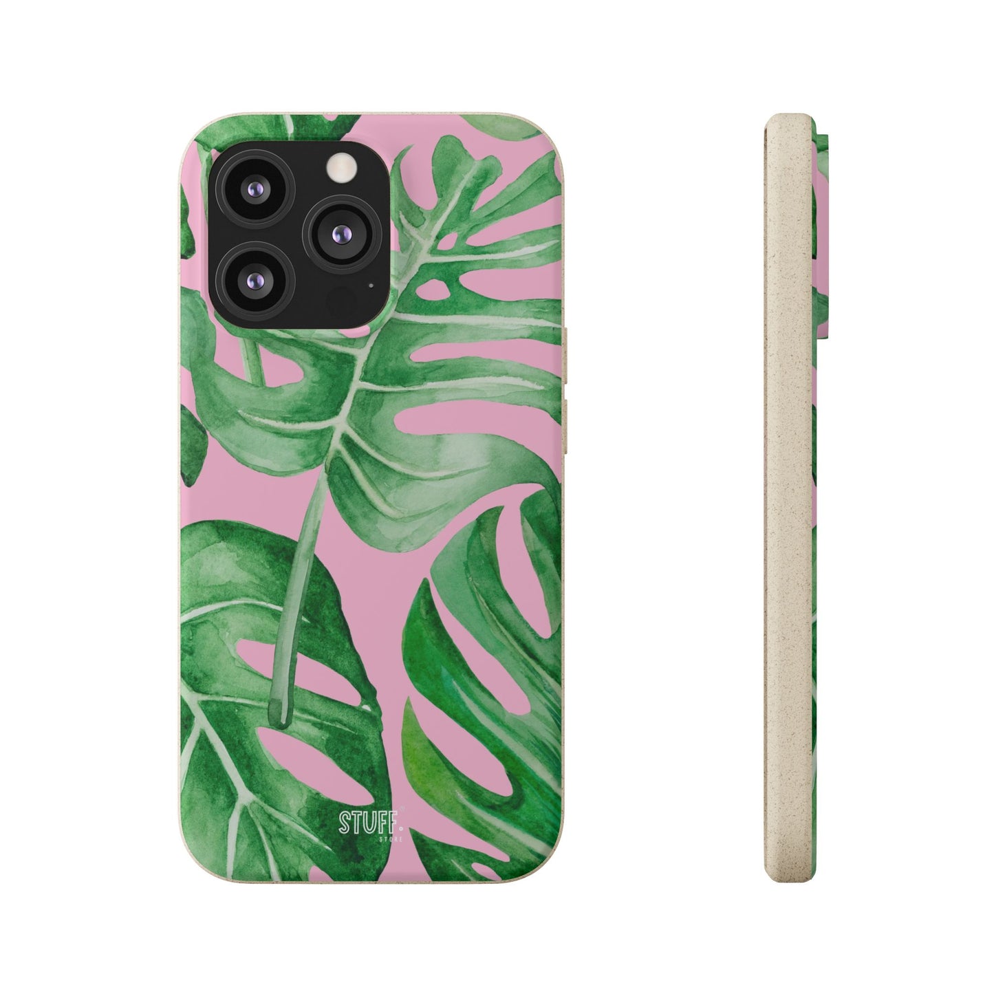 Monstera Case | Eco-Friendly Bamboo and Bioplastic Shell Monstera Leaves Pattern - Available with Gift Packaging