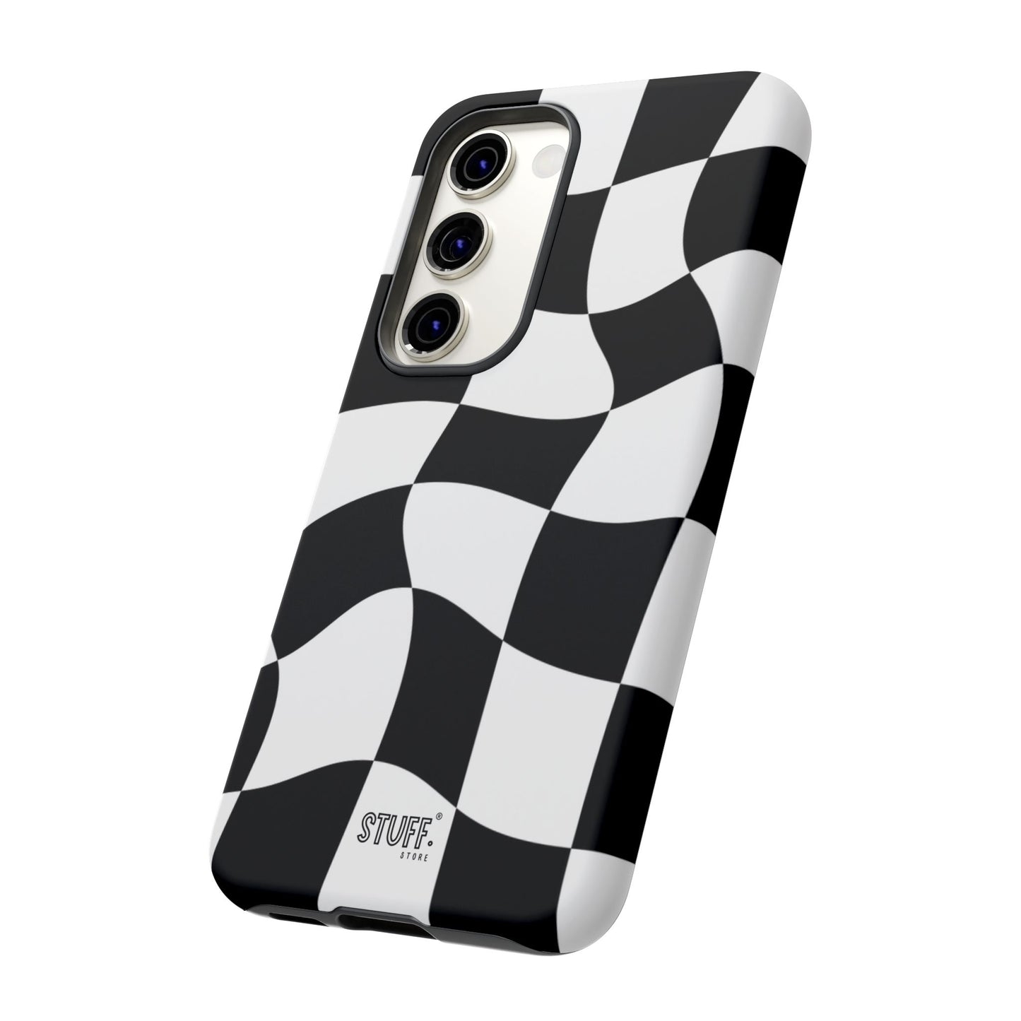 Checkers Case | Coque résistante double protection et Design en Damier déformé