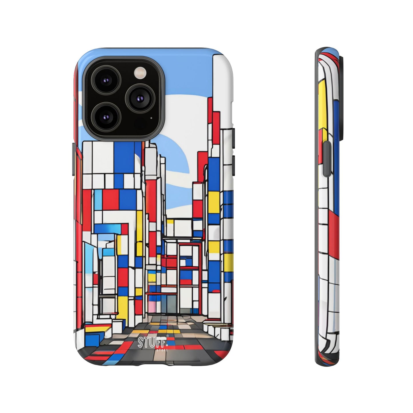Square City | Coque résistante double protection - inspiration Mondrian