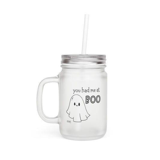 Boo Cup | Mug nomade en verre givré avec couvercle et paille – 350ml