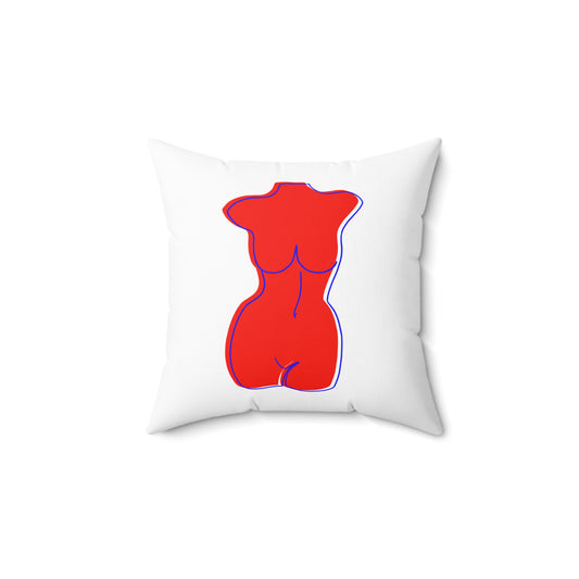 Coussin carré décoratif avec design de femme pulpeuse