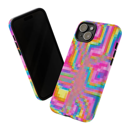 Pixel Case | Coque résistante double protection anti-choc - Motif pixels colorés