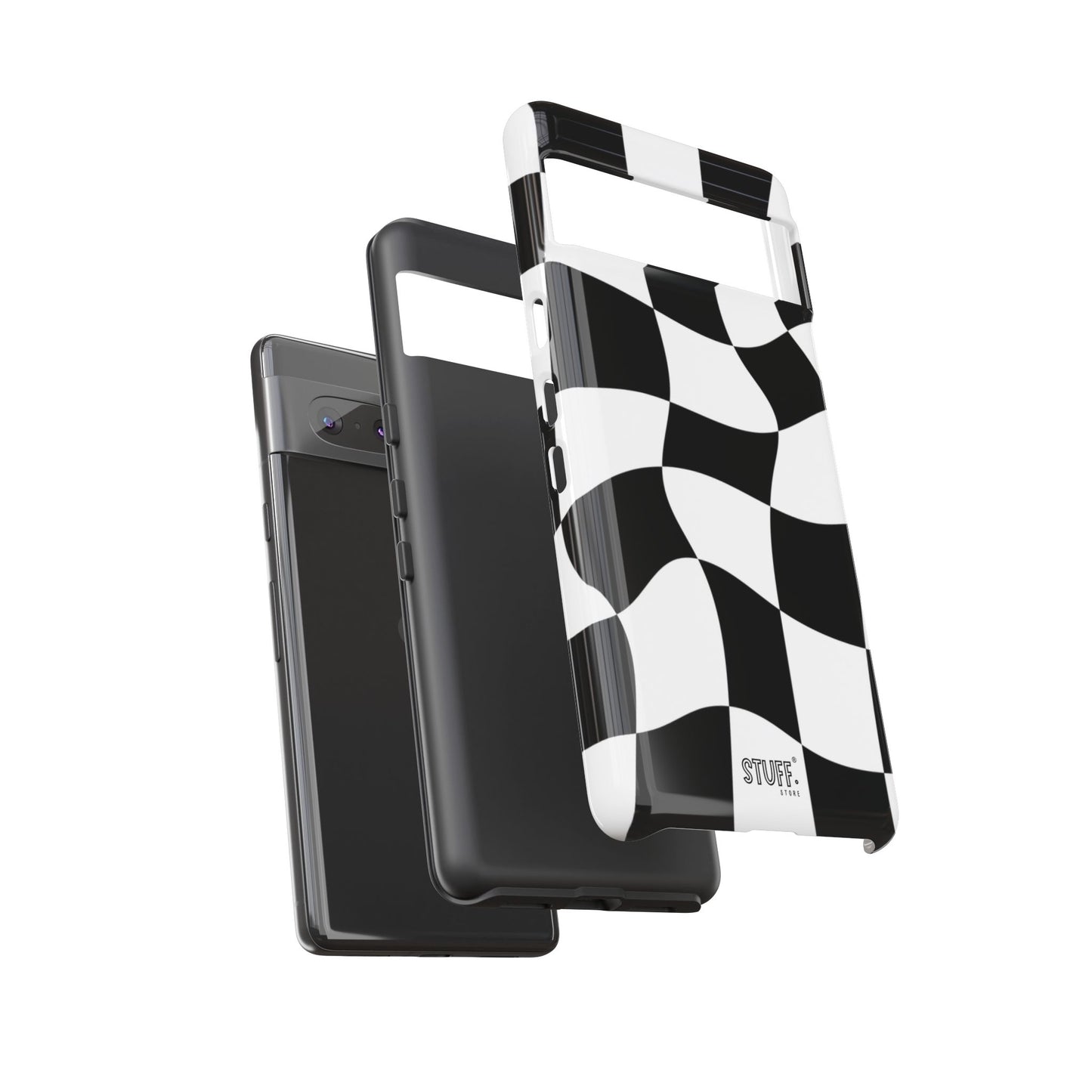 Checkers Case | Coque résistante double protection et Design en Damier déformé