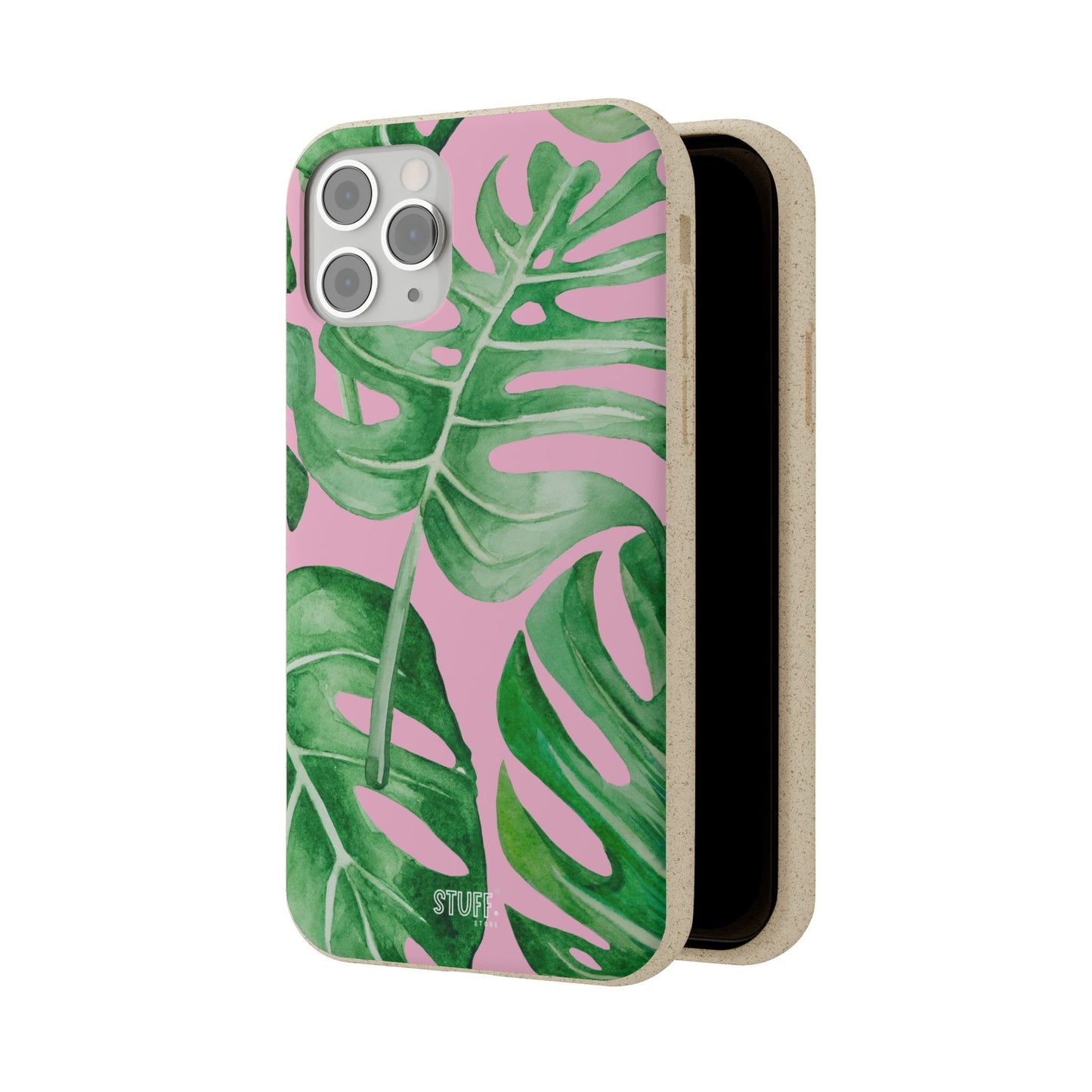 Monstera Case | Eco-Friendly Bamboo and Bioplastic Shell Monstera Leaves Pattern - Available with Gift Packaging