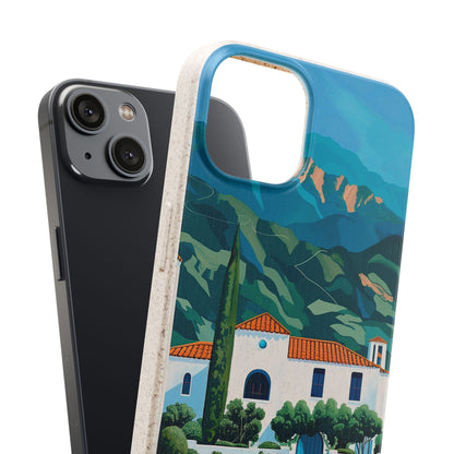 Summer Villa Case | Eco-Friendly Bamboo and Bioplastic Case with Summer Design - Available with Gift Packaging