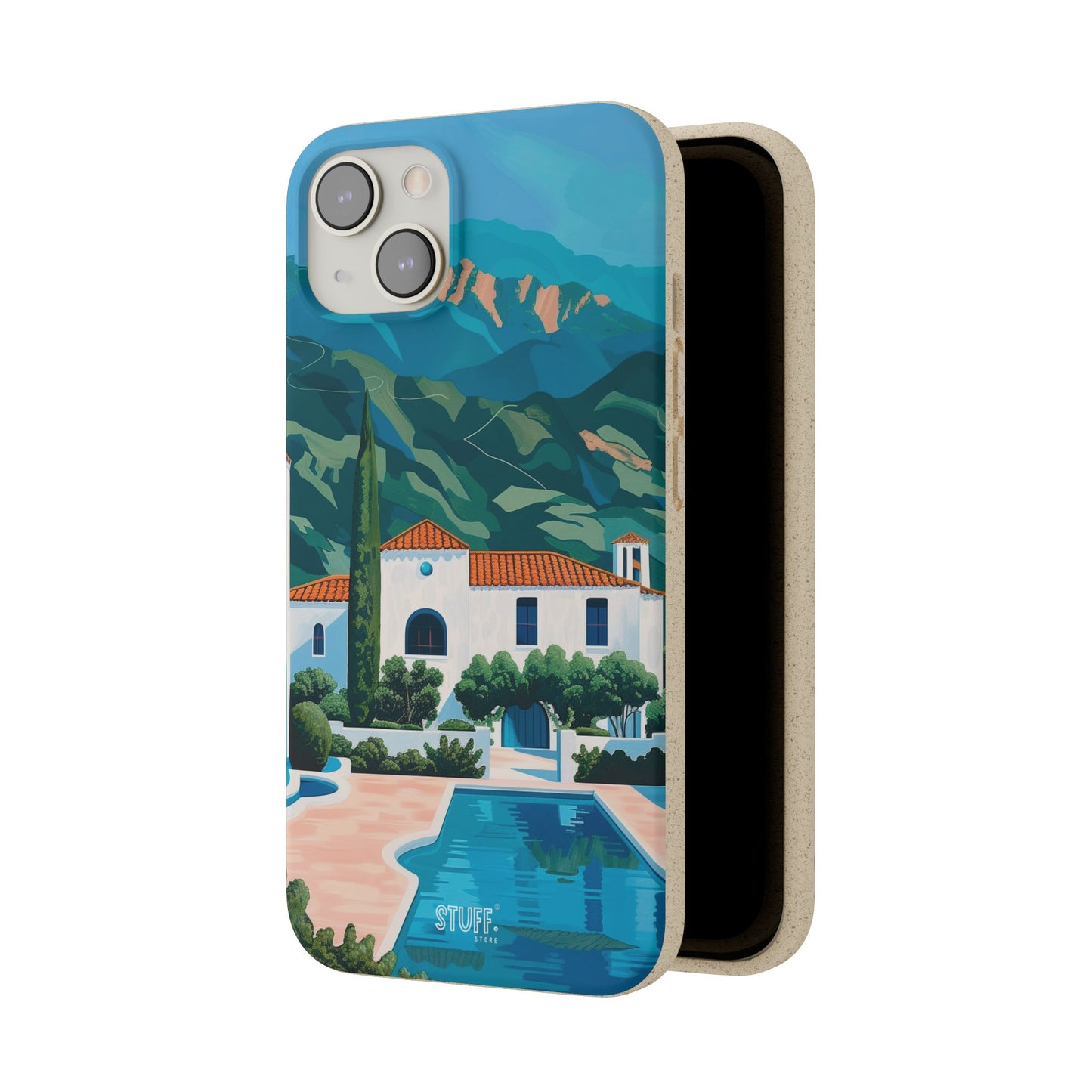 Summer Villa Case | Eco-Friendly Bamboo and Bioplastic Case with Summer Design - Available with Gift Packaging