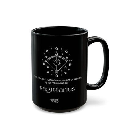 Sagittaire | Mug noir en céramique avec signe astrologique et phrase drôle – 330ml / 440ml