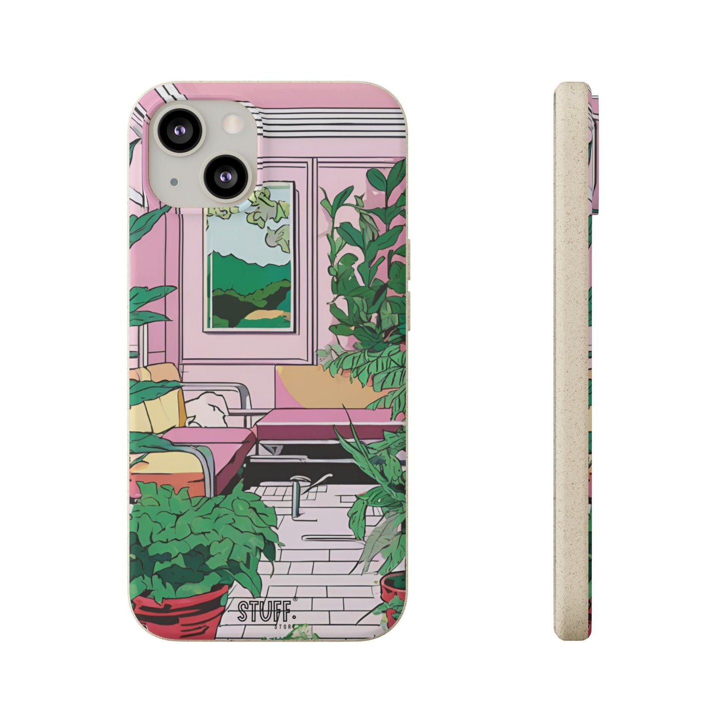 Plant Pop Case | Coque biodégradable en bambou et bioplastique avec design coloré | Parfait pour les amoureux des plantes - Avec emballage cadeau