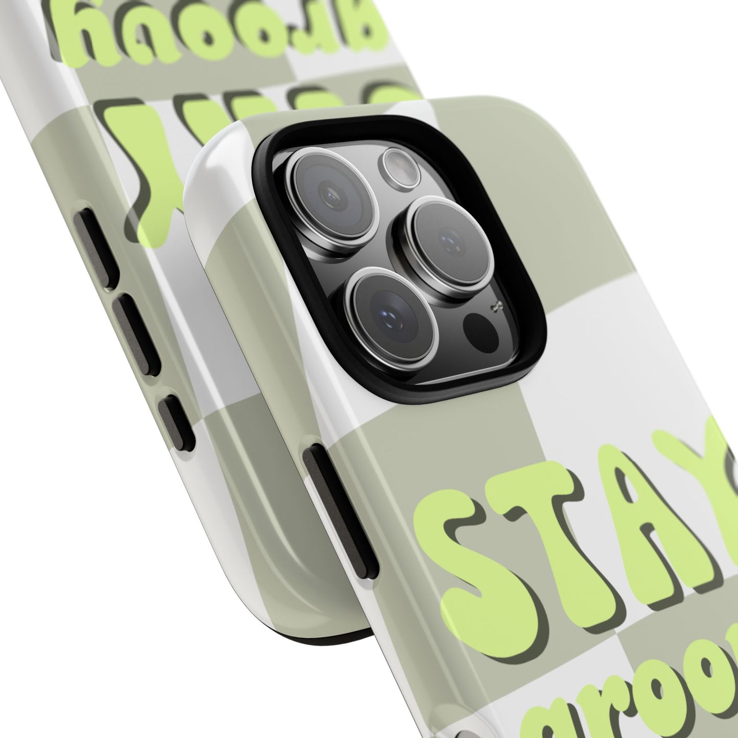 Groovy Case | Coque résistante double protection avec Design Rétro en Damier - Vert