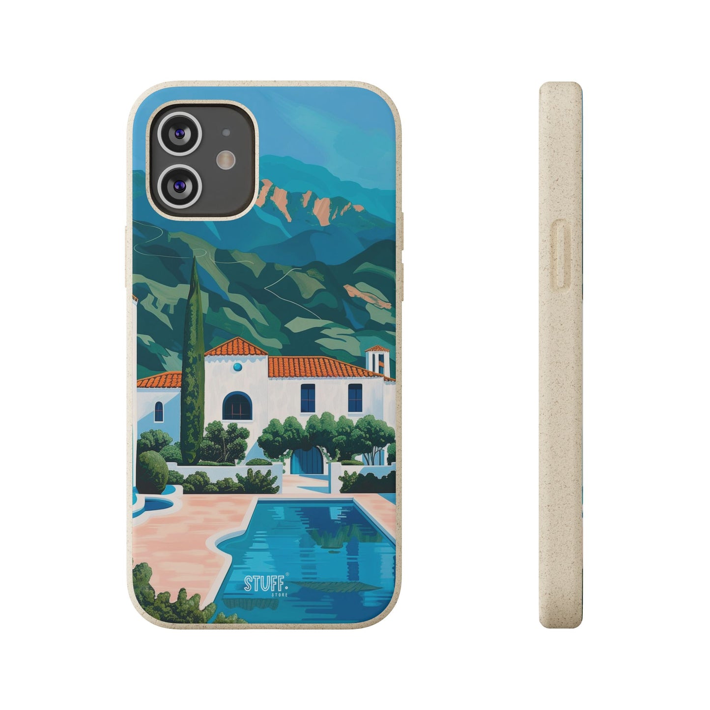 Summer Villa Case | Eco-Friendly Bamboo and Bioplastic Case with Summer Design - Available with Gift Packaging