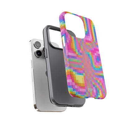 Pixel Case | Coque résistante double protection anti-choc - Motif pixels colorés