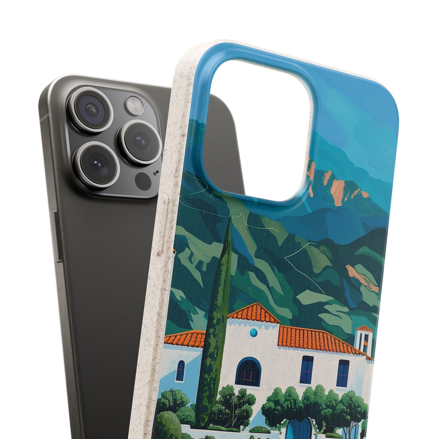 Summer Villa Case | Eco-Friendly Bamboo and Bioplastic Case with Summer Design - Available with Gift Packaging