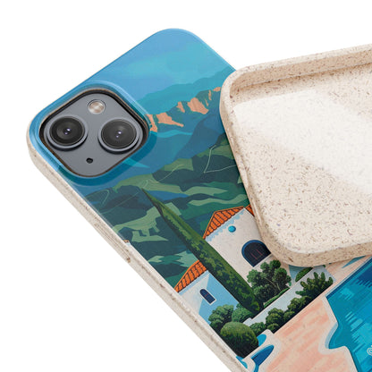 Summer Villa Case | Eco-Friendly Bamboo and Bioplastic Case with Summer Design - Available with Gift Packaging
