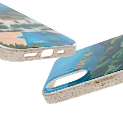 Summer Villa Case | Eco-Friendly Bamboo and Bioplastic Case with Summer Design - Available with Gift Packaging