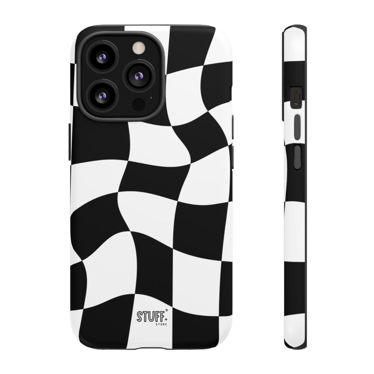 Checkers Case | Coque résistante double protection et Design en Damier déformé