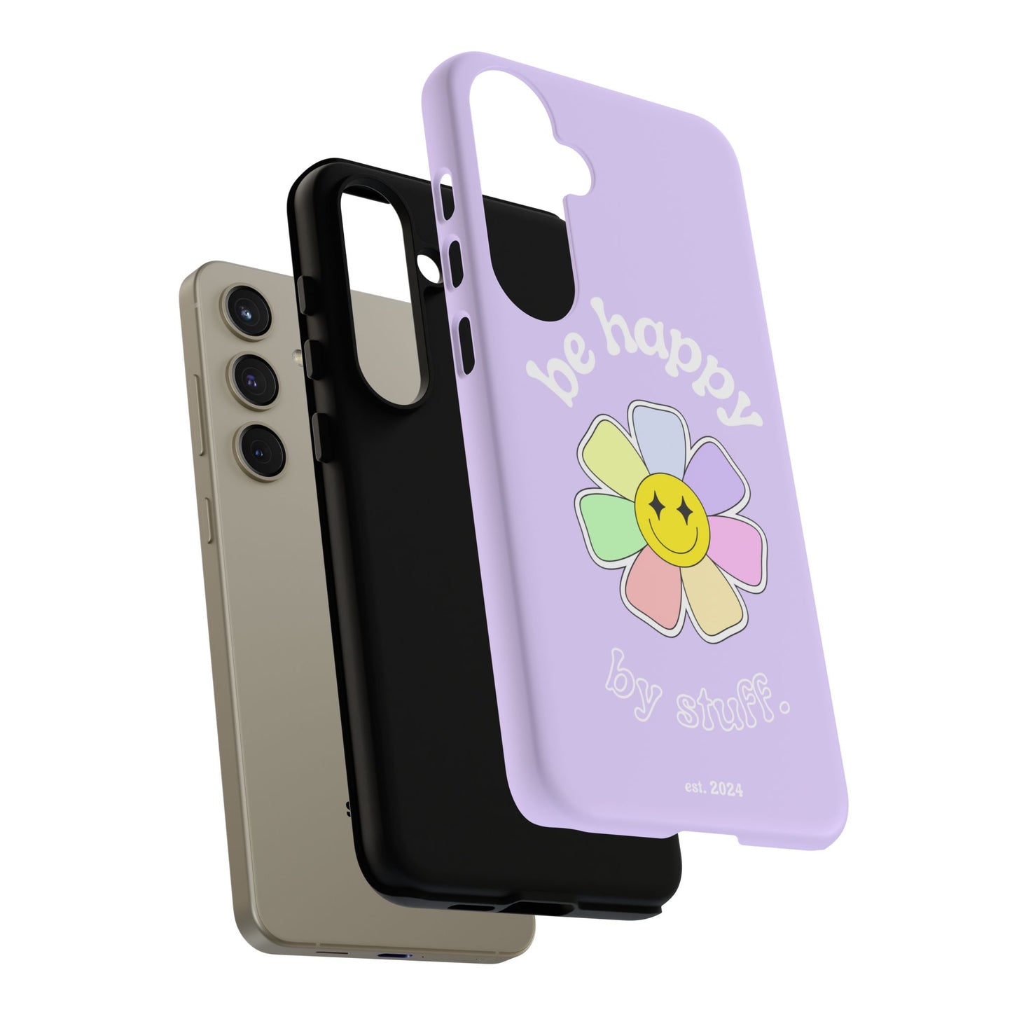 Be Happy Case | Coque résistante double protection avec Design Fleur Colorée