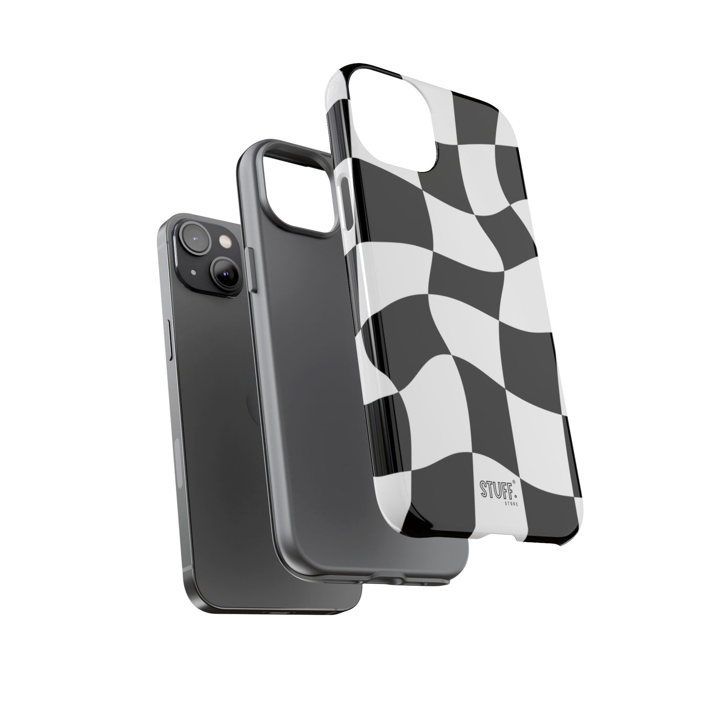 Checkers Case | Coque résistante double protection et Design en Damier déformé
