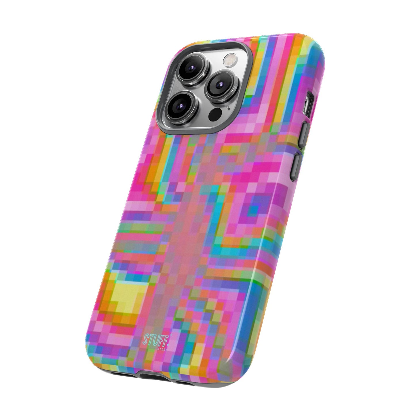 Pixel Case | Coque résistante double protection anti-choc - Motif pixels colorés