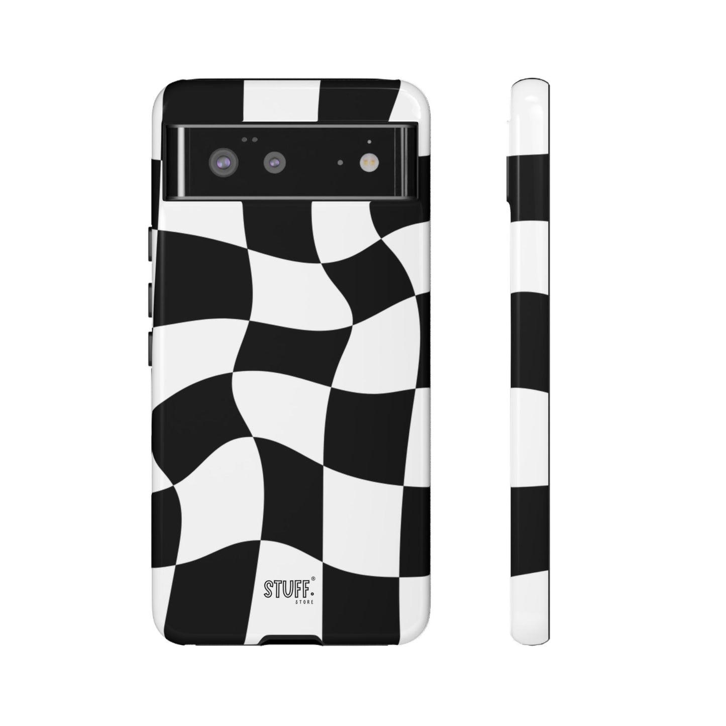 Checkers Case | Coque résistante double protection et Design en Damier déformé