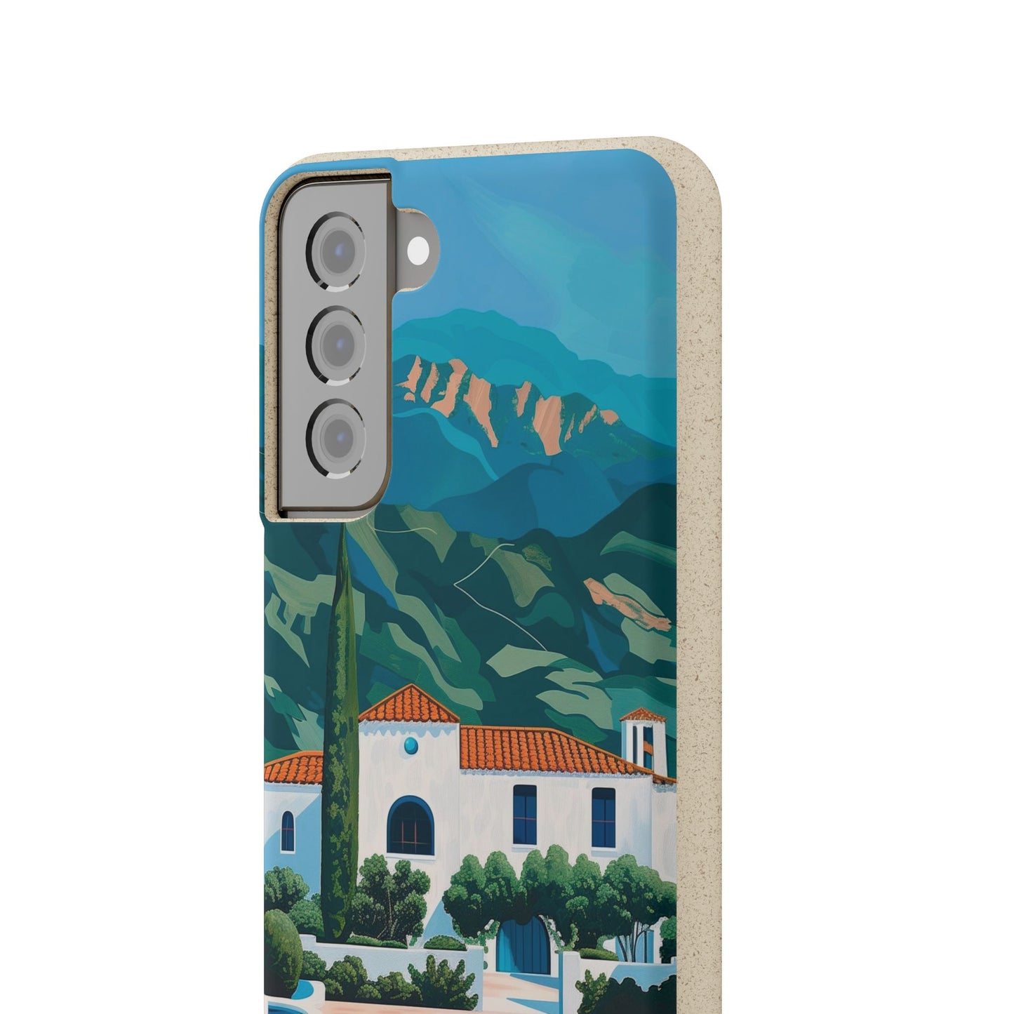 Summer Villa Case | Eco-Friendly Bamboo and Bioplastic Case with Summer Design - Available with Gift Packaging