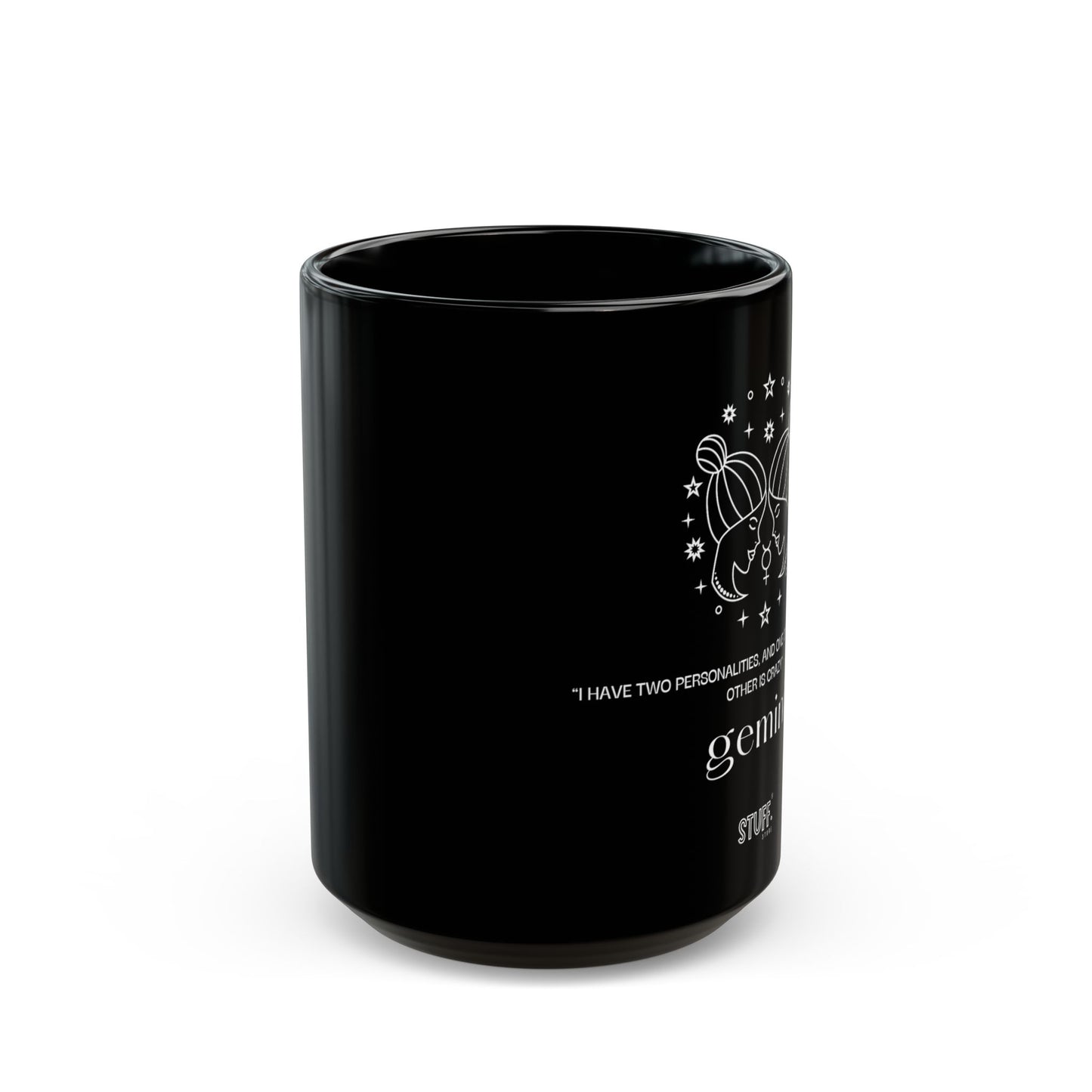 Gémeaux | Mug noir en céramique avec signe astrologique et phrase drôle – 330ml / 440ml