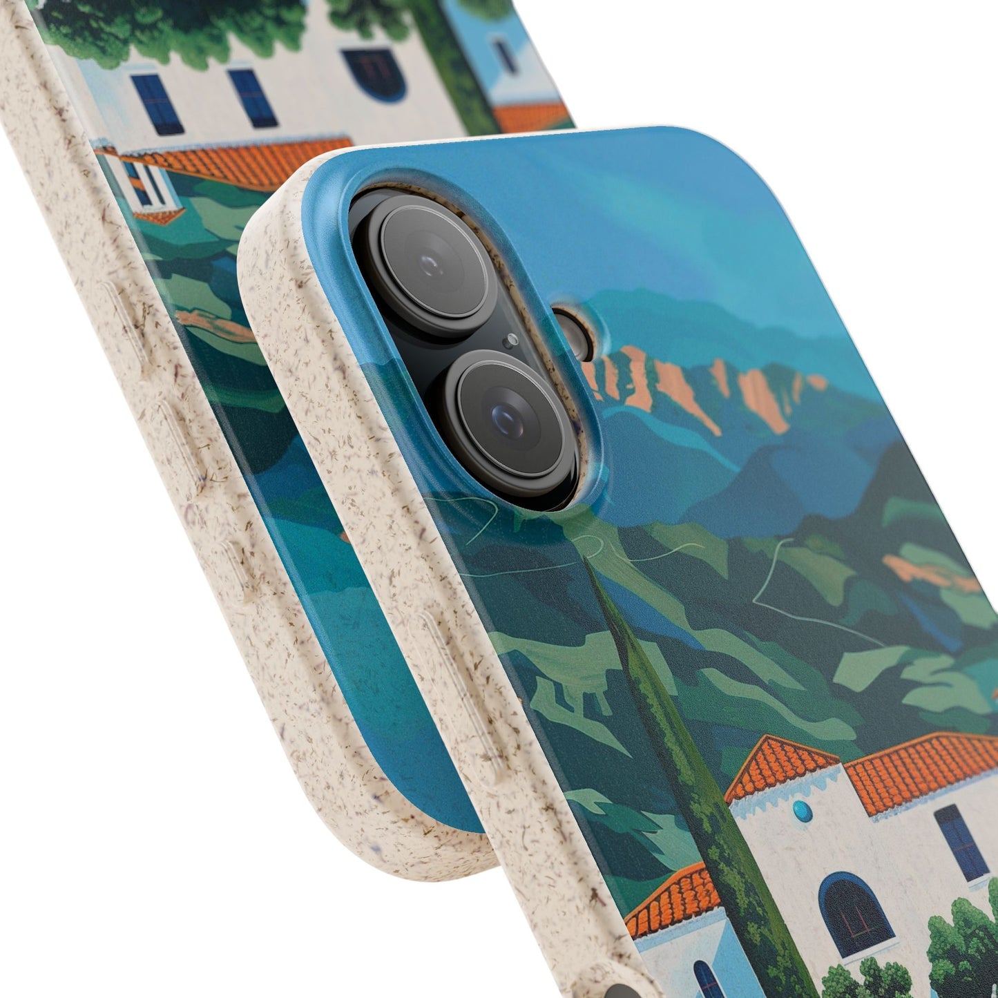 Summer Villa Case | Eco-Friendly Bamboo and Bioplastic Case with Summer Design - Available with Gift Packaging