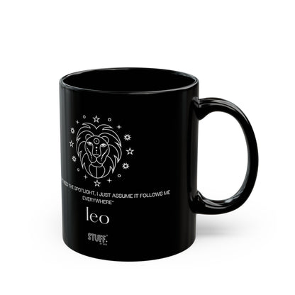 Lion | Mug noir en céramique avec signe astrologique et phrase drôle – 330ml / 440ml