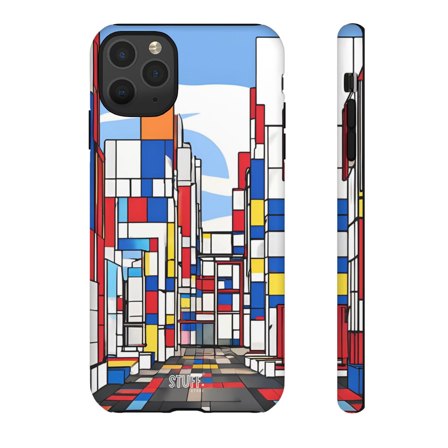 Square City | Coque résistante double protection - inspiration Mondrian