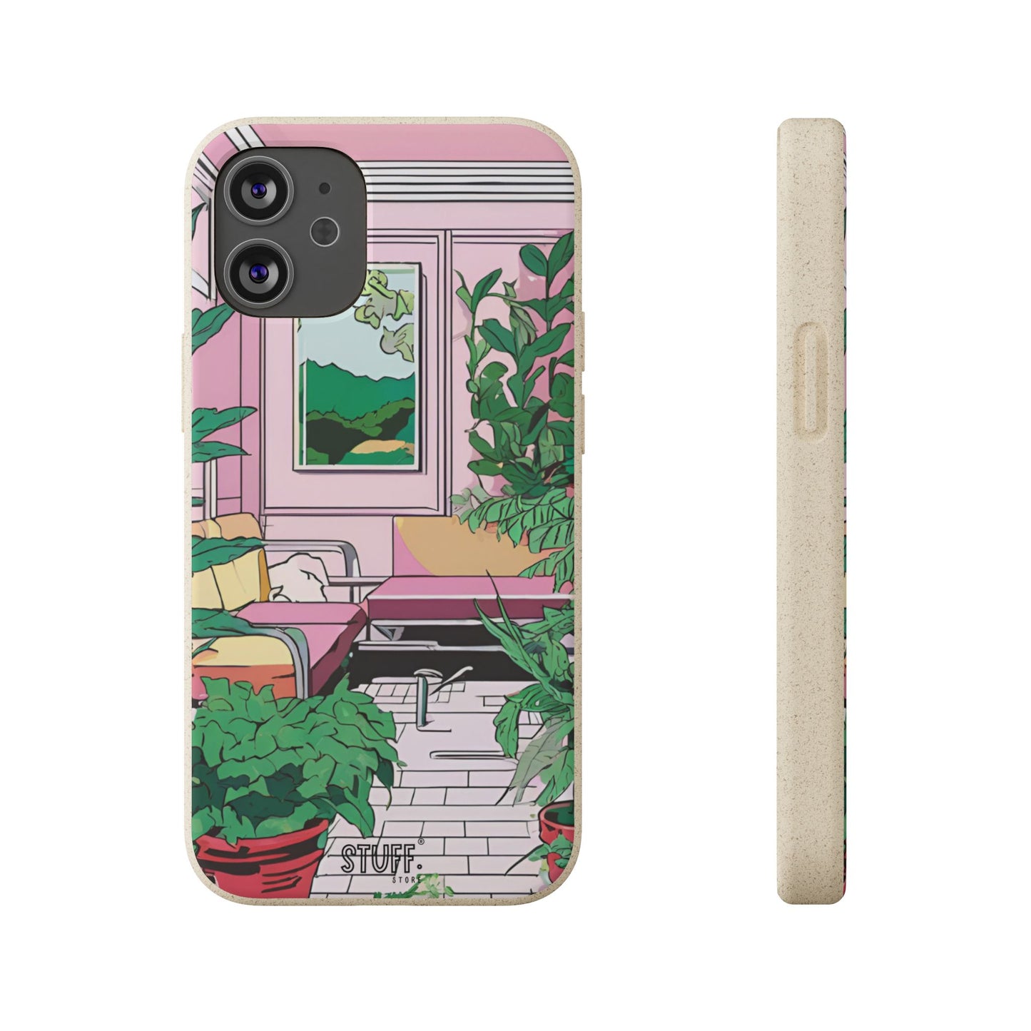Plant Pop Case | Coque biodégradable en bambou et bioplastique avec design coloré | Parfait pour les amoureux des plantes - Avec emballage cadeau
