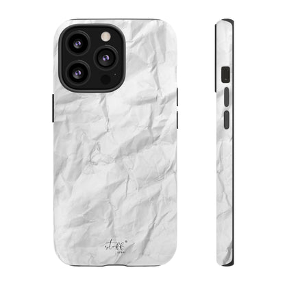 Crinkled Case | Coque résistante double protection anti-choc Effet Papier Froissé Mat