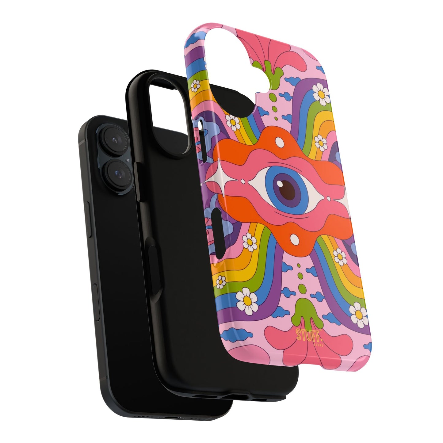 Psych Case | Coque résistante double protection avec Design Psychédélique coloré