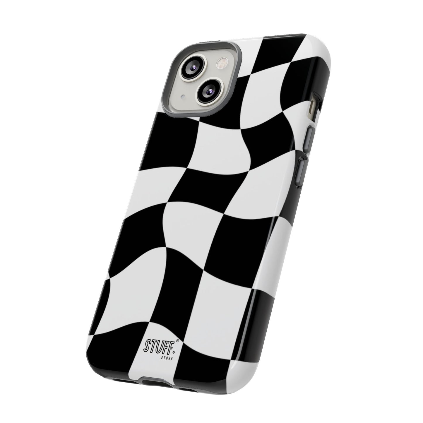 Checkers Case | Coque résistante double protection et Design en Damier déformé