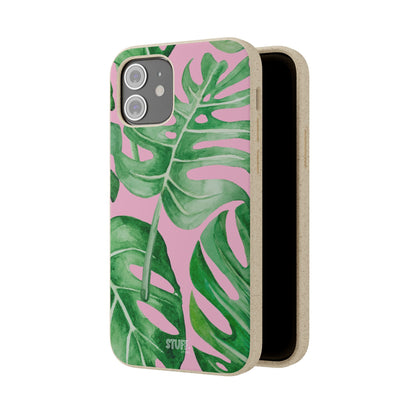 Monstera Case | Eco-Friendly Bamboo and Bioplastic Shell Monstera Leaves Pattern - Available with Gift Packaging