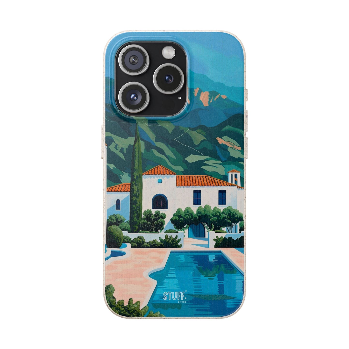 Summer Villa Case | Eco-Friendly Bamboo and Bioplastic Case with Summer Design - Available with Gift Packaging