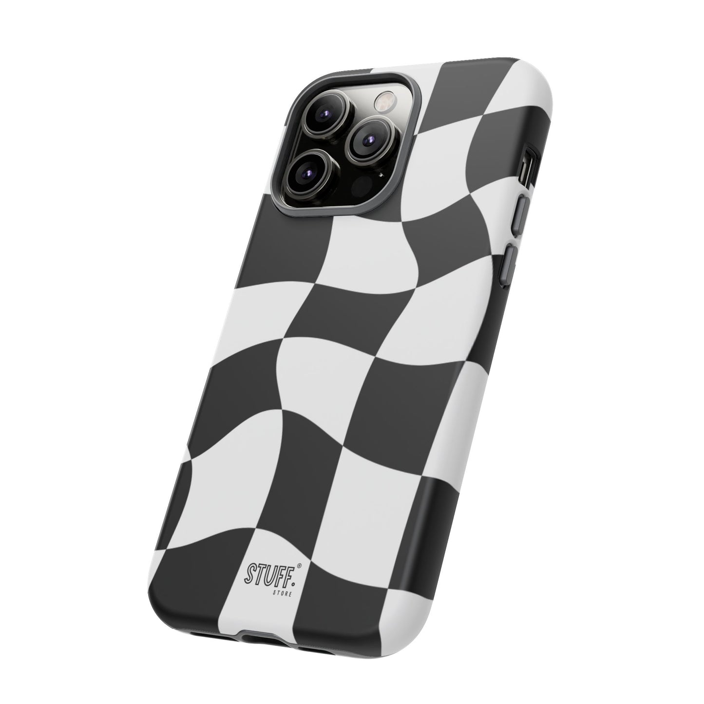 Checkers Case | Coque résistante double protection et Design en Damier déformé