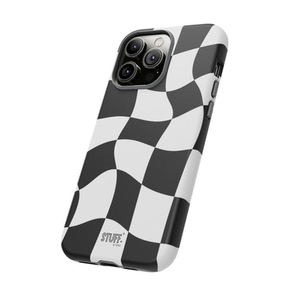 Checkers Case | Coque résistante double protection et Design en Damier déformé