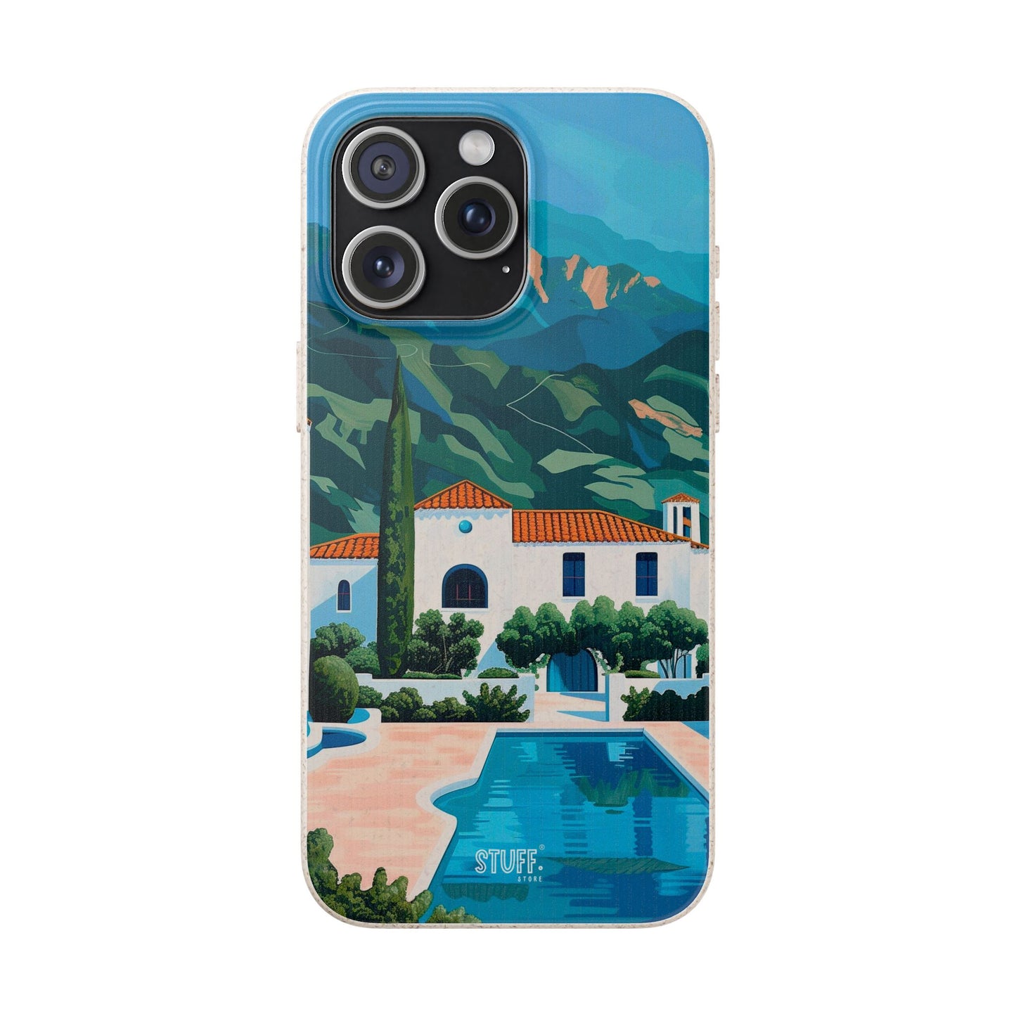 Summer Villa Case | Eco-Friendly Bamboo and Bioplastic Case with Summer Design - Available with Gift Packaging