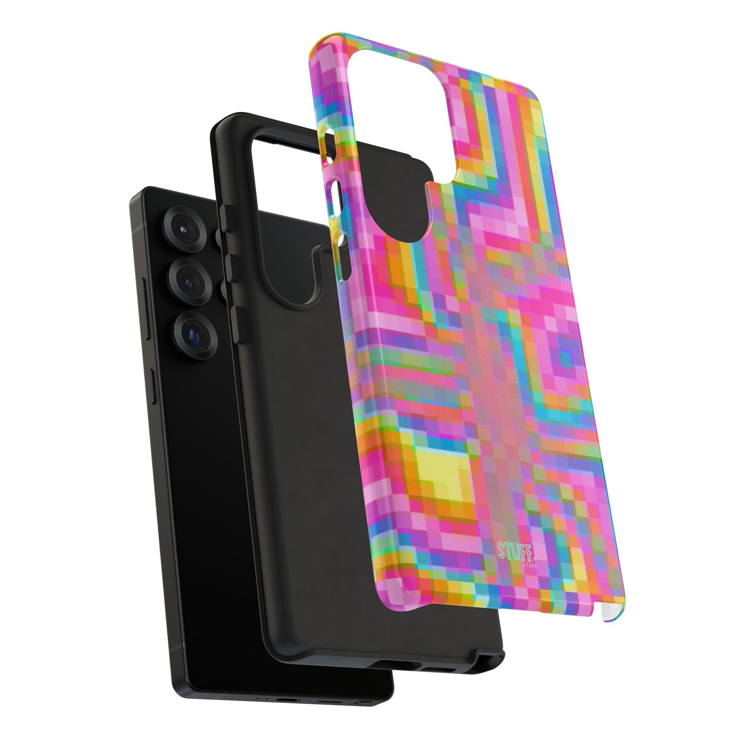 Pixel Case | Coque résistante double protection anti-choc - Motif pixels colorés