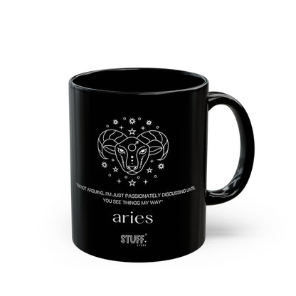 Bélier | Mug noir en céramique avec signe astrologique et phrase drôle – 330ml / 440ml