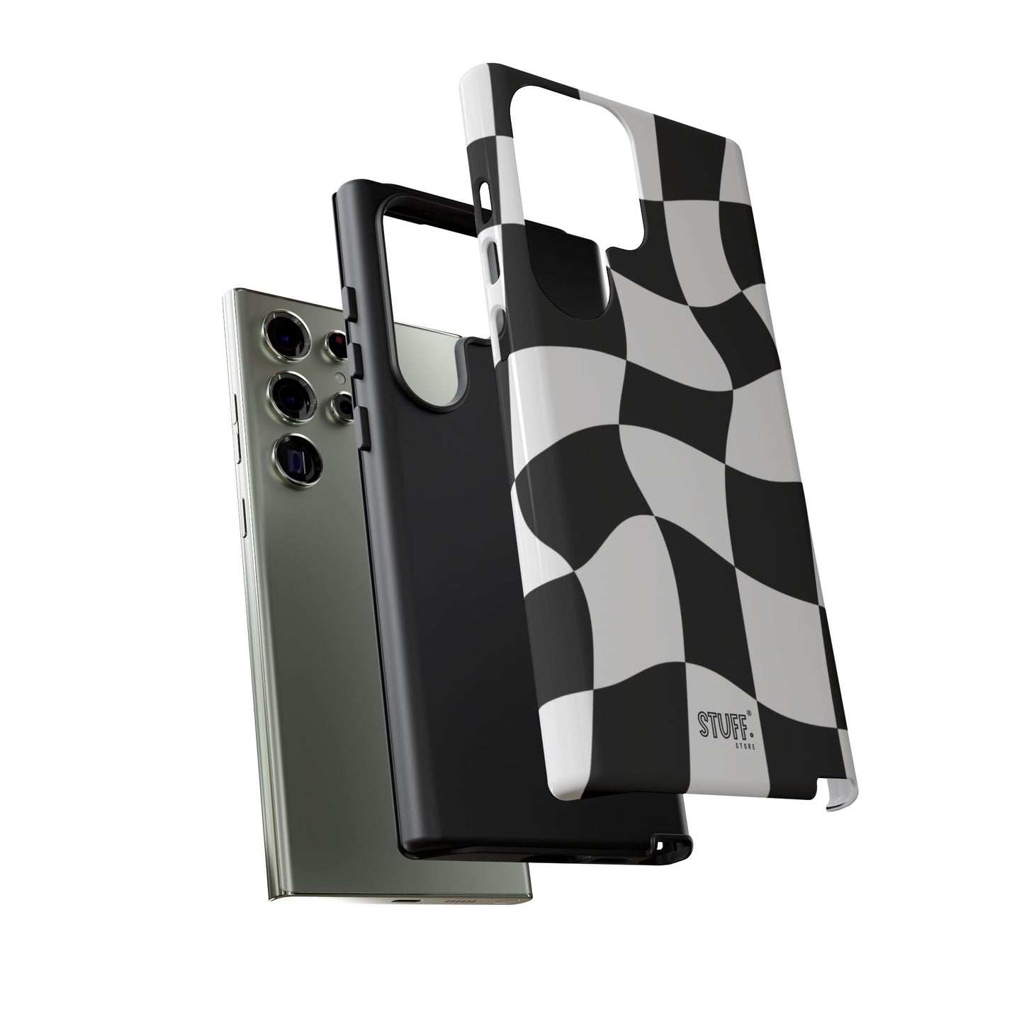 Checkers Case | Coque résistante double protection et Design en Damier déformé