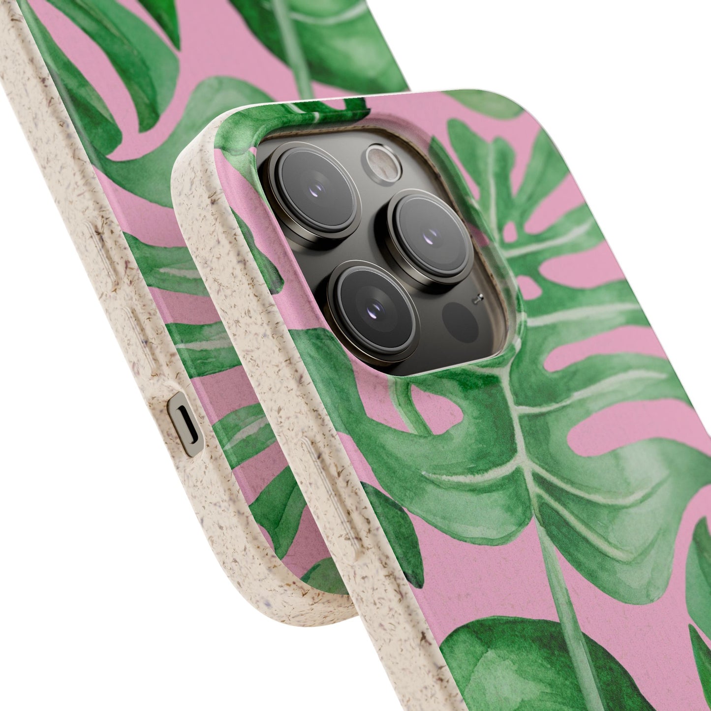 Monstera Case | Eco-Friendly Bamboo and Bioplastic Shell Monstera Leaves Pattern - Available with Gift Packaging