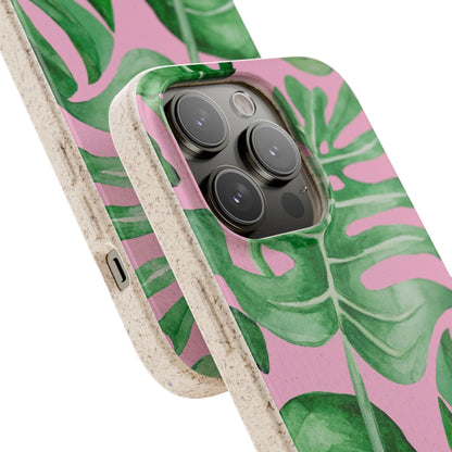 Monstera Case | Eco-Friendly Bamboo and Bioplastic Shell Monstera Leaves Pattern - Available with Gift Packaging
