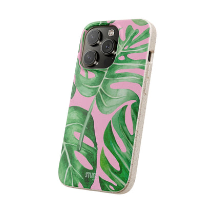 Monstera Case | Eco-Friendly Bamboo and Bioplastic Shell Monstera Leaves Pattern - Available with Gift Packaging