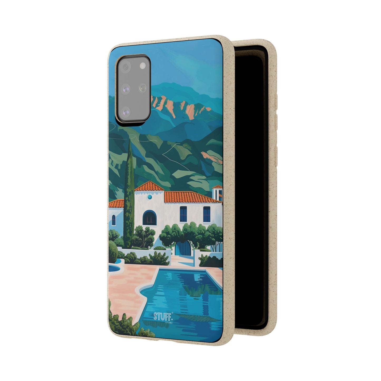 Summer Villa Case | Eco-Friendly Bamboo and Bioplastic Case with Summer Design - Available with Gift Packaging