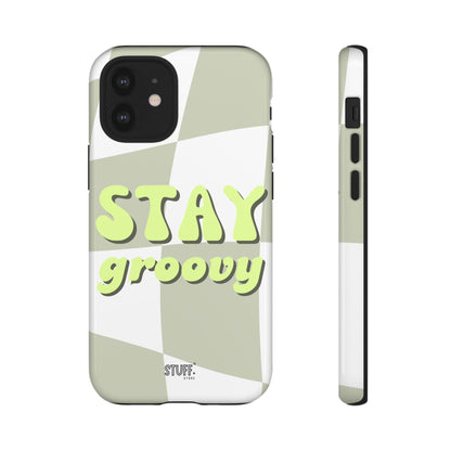 Groovy Case | Coque résistante double protection avec Design Rétro en Damier - Vert