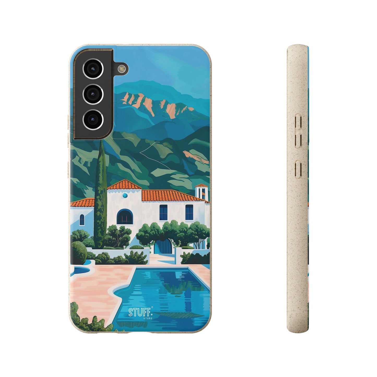 Summer Villa Case | Eco-Friendly Bamboo and Bioplastic Case with Summer Design - Available with Gift Packaging