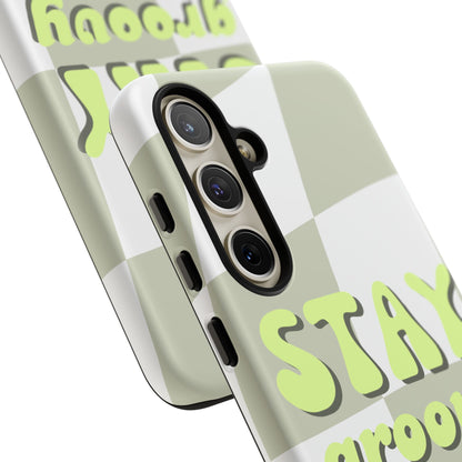 Groovy Case | Coque résistante double protection avec Design Rétro en Damier - Vert