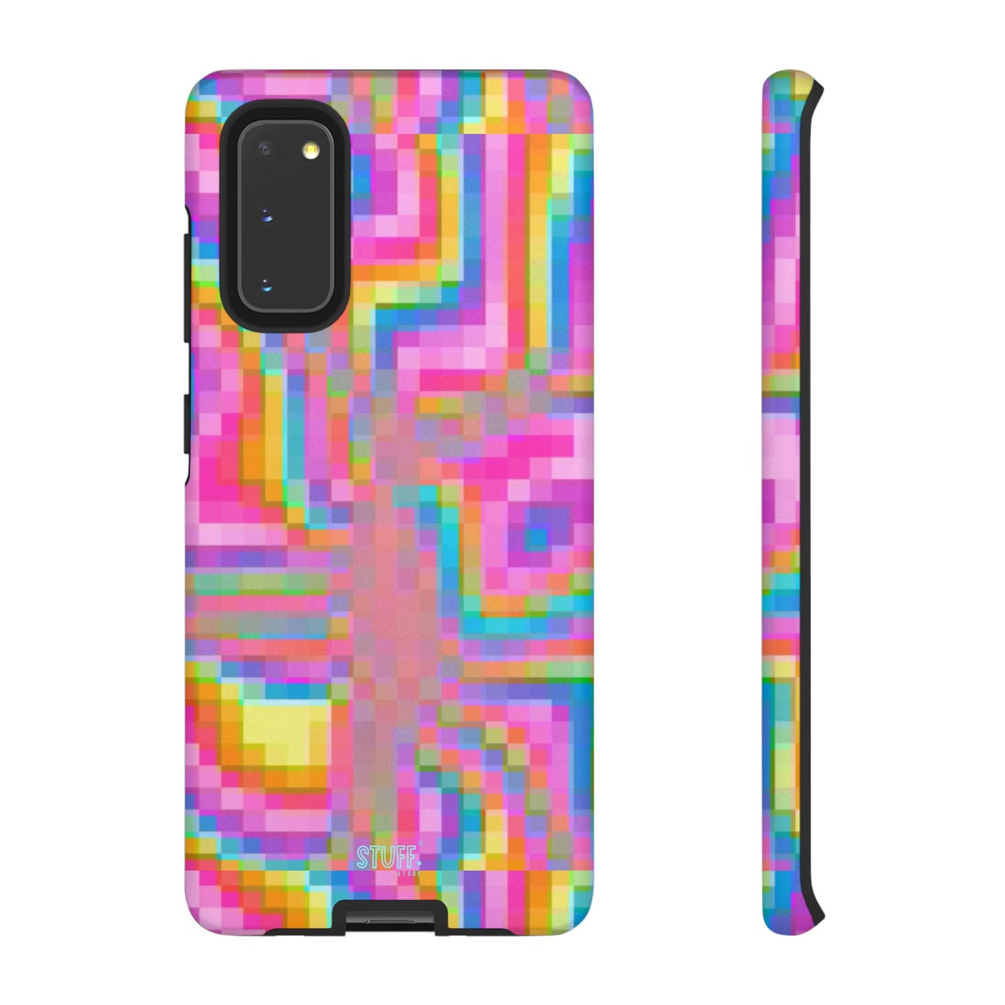 Pixel Case | Coque résistante double protection anti-choc - Motif pixels colorés