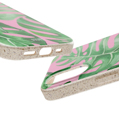 Monstera Case | Eco-Friendly Bamboo and Bioplastic Shell Monstera Leaves Pattern - Available with Gift Packaging