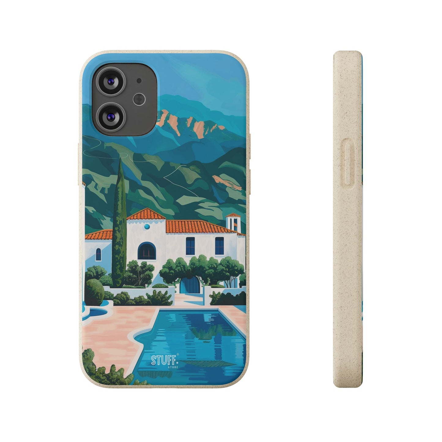 Summer Villa Case | Eco-Friendly Bamboo and Bioplastic Case with Summer Design - Available with Gift Packaging
